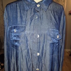 Blue Button Down Shirt with Classic Denim Style